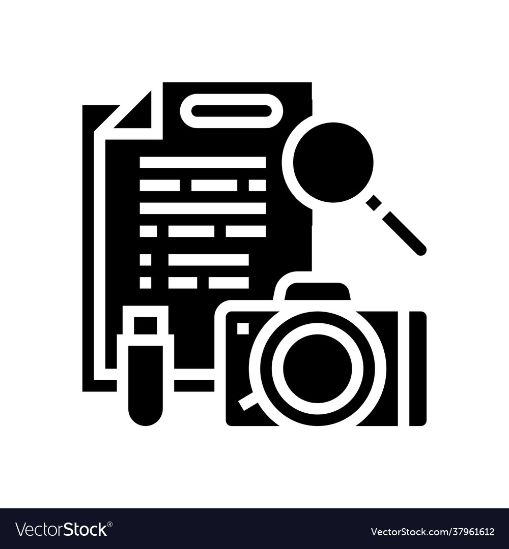 Collection Evidence Glyph Icon Royalty Free Vector Image