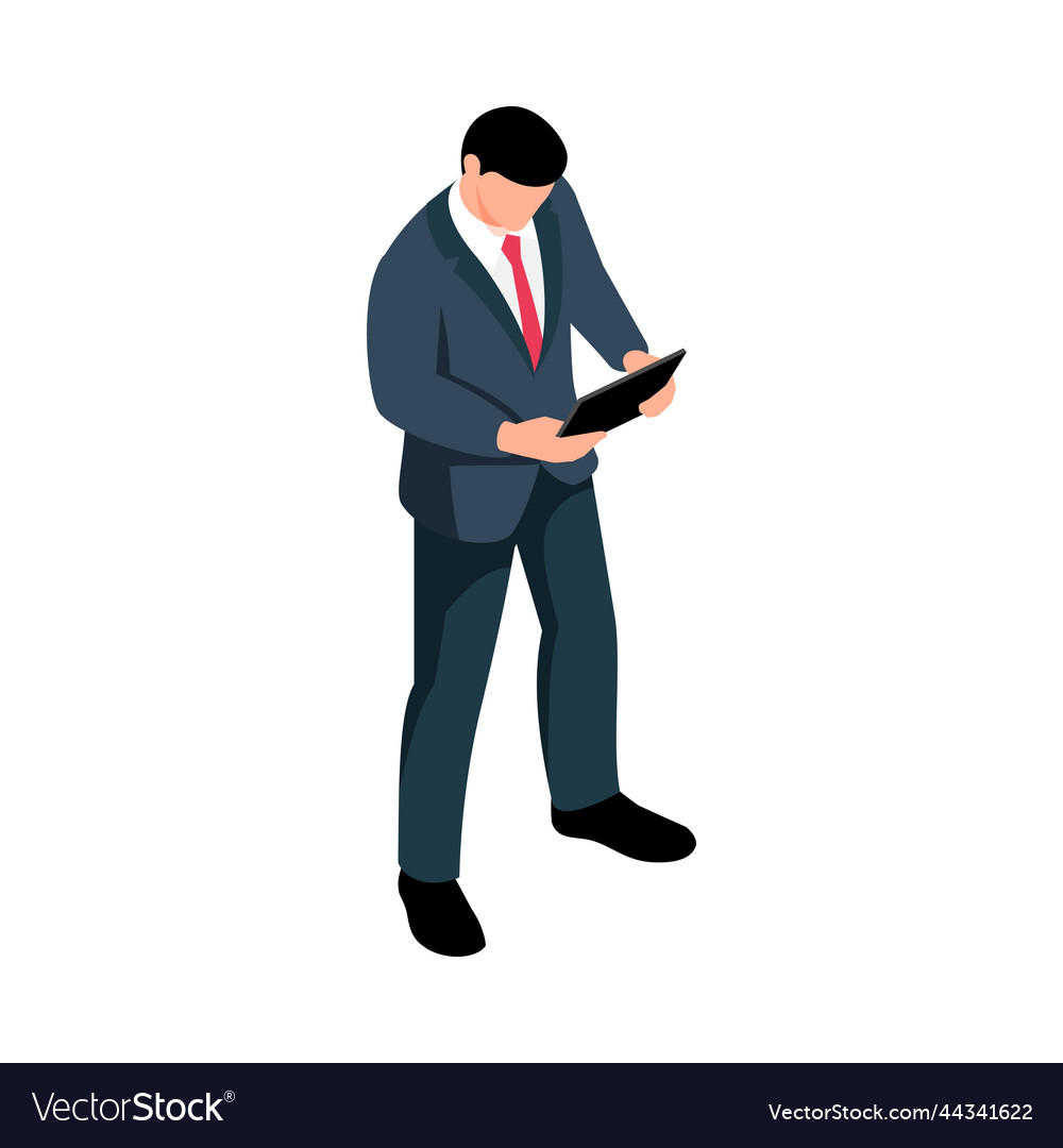 Isometric Man Pose Icon Royalty Free Vector Image