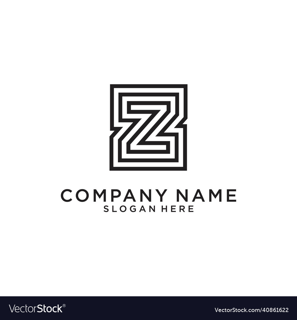 Letter Z Or Zz Monogram Logo Design Royalty Free Vector