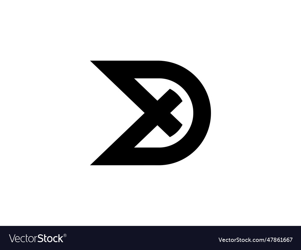 Modern Monogram Letter Xd Or Dx Logo Design Vector Image