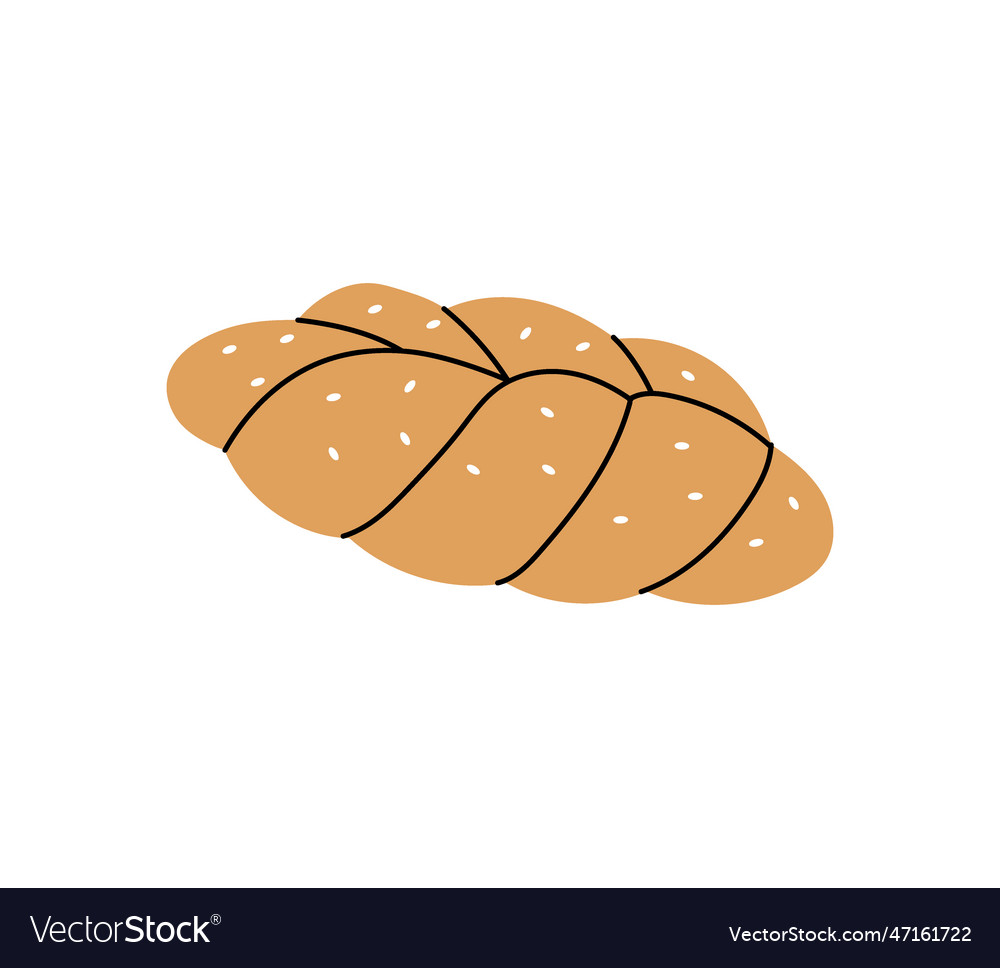 Challah Braided Bread Icon Bakery Pastry Vector Image