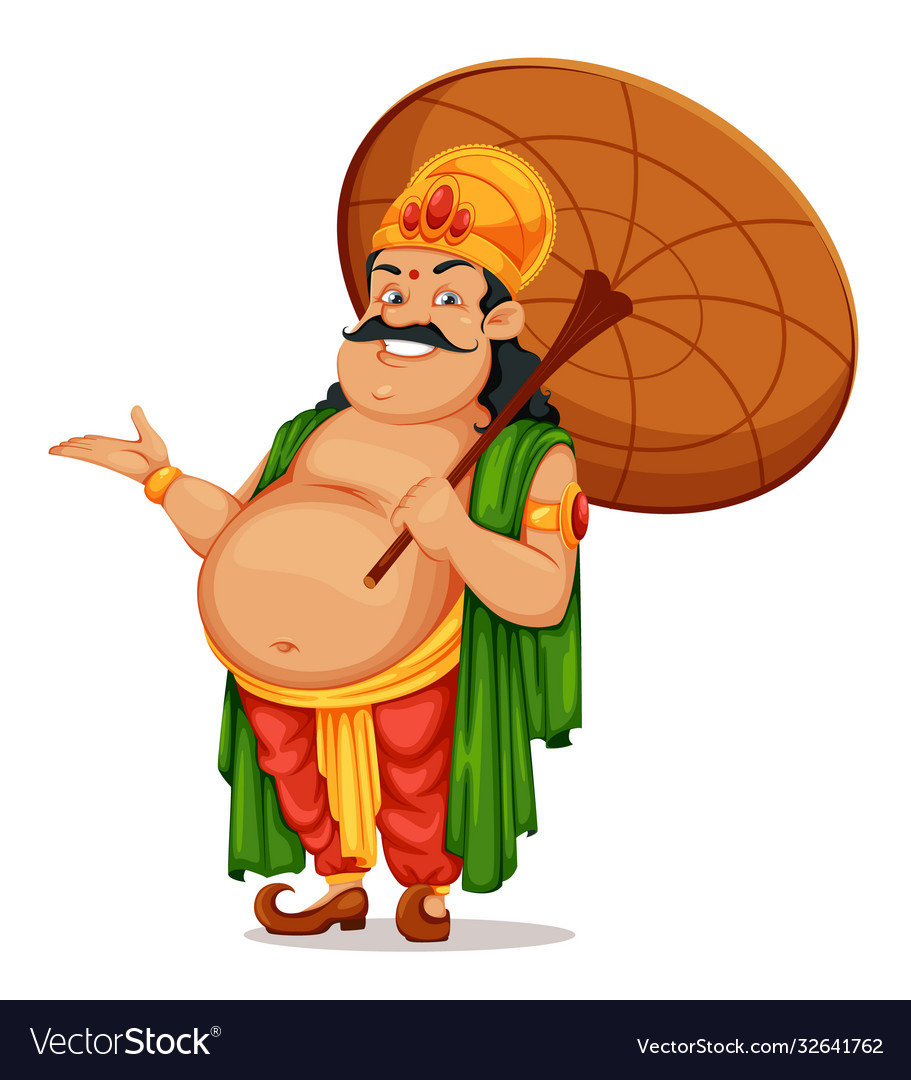 Happy Onam Festival In Kerala King Mahabali Vector Image Hot