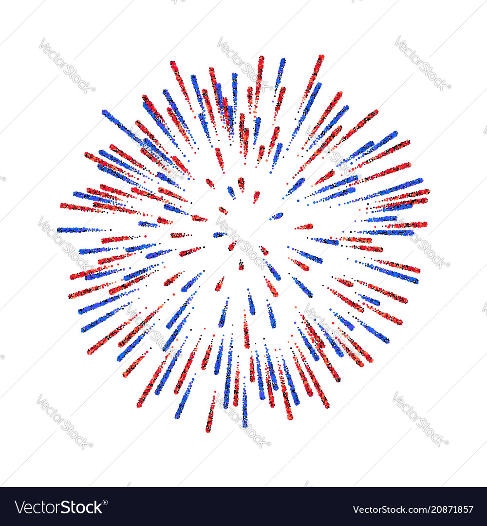 Firework Isolated Beautiful Salute On White Vector Image