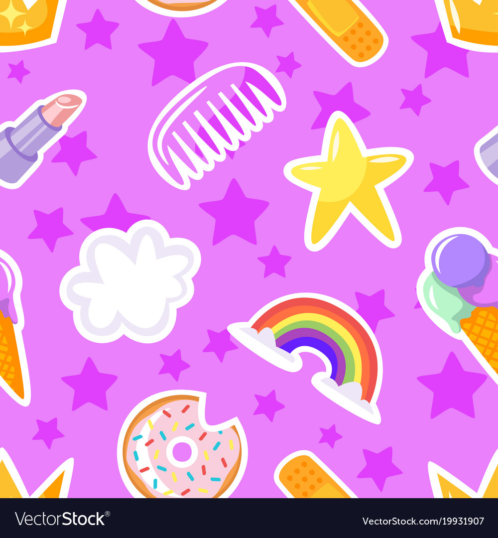 Seamless Pattern With Lipstick Stars Royalty Free Vector