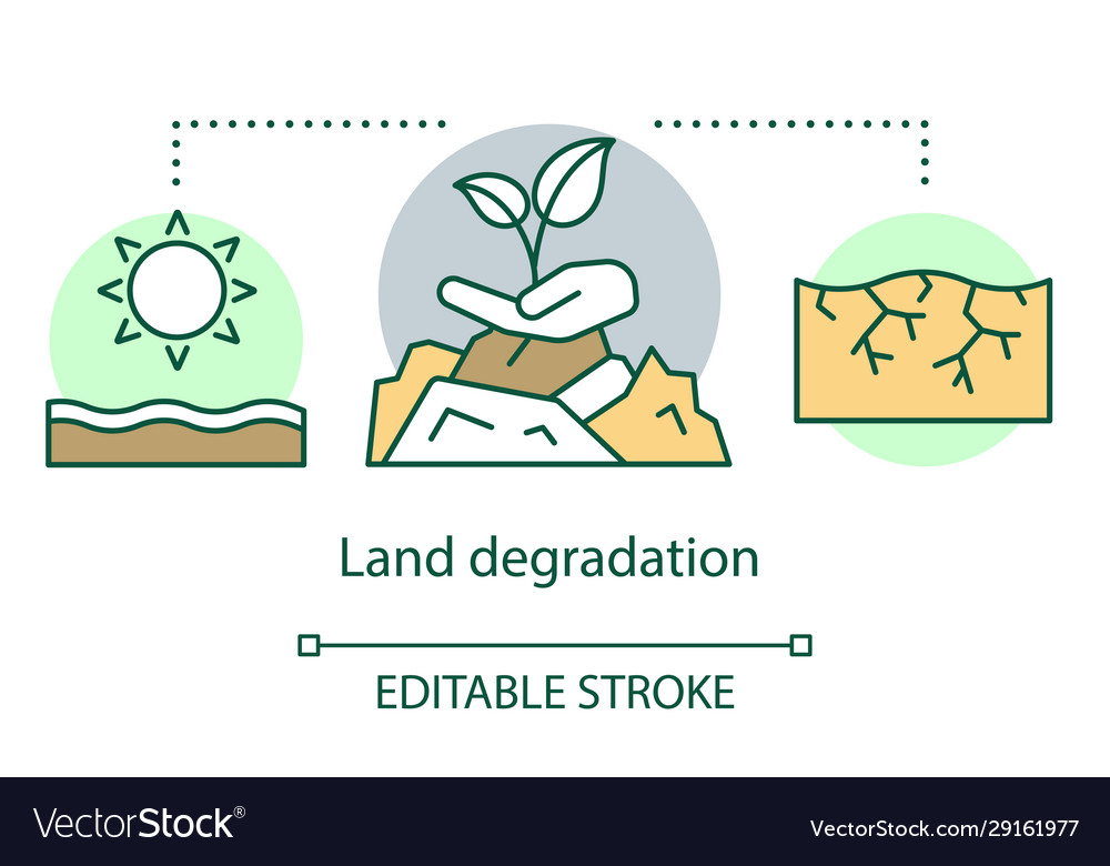 Land Degradation Concept Icon Soil Erosion Arid Vector Image The Best