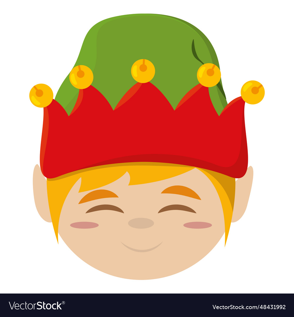 Isolated Cute Christmas Elf Character Avatar Vector Image