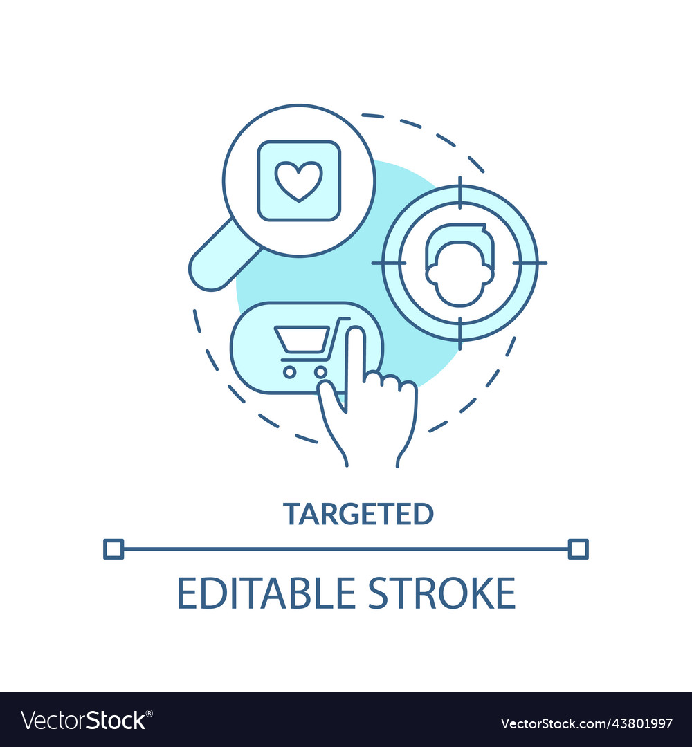 Targeted Turquoise Concept Icon Royalty Free Vector Image