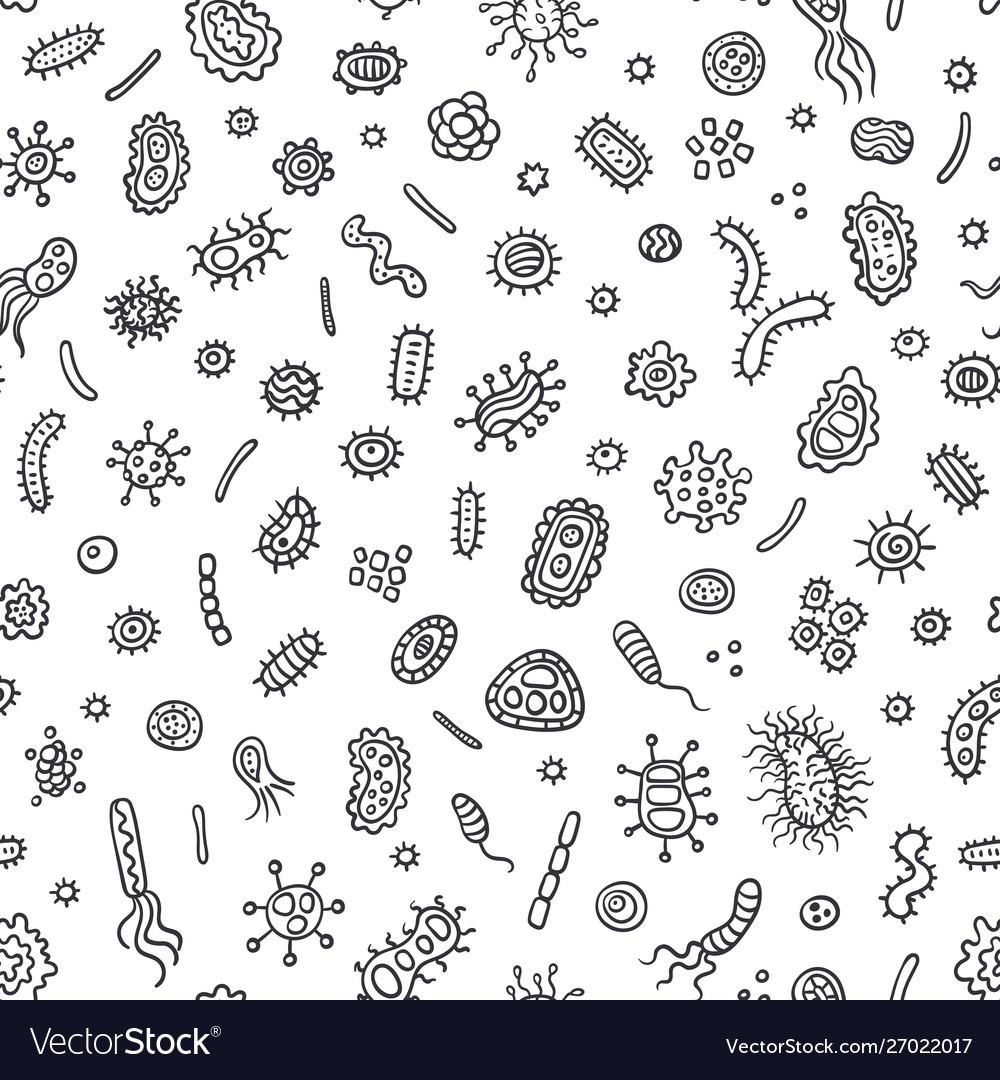 Bacteria And Germs Outline Pattern Royalty Free Vector Image