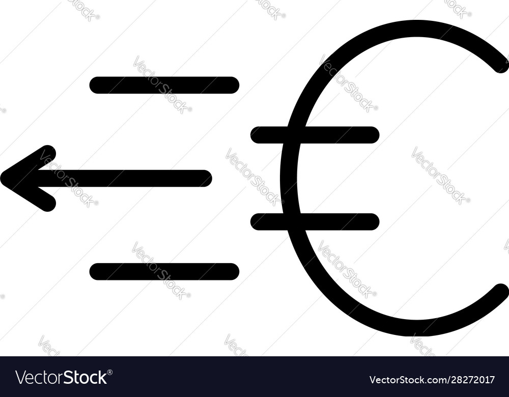 Euro Money Transfer Icon Outline Style Royalty Free Vector