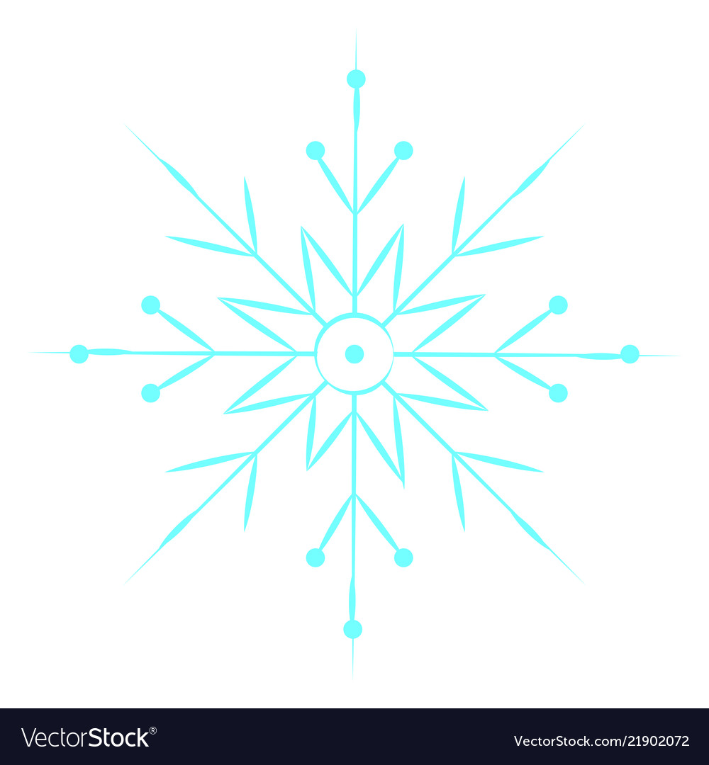 Cute Blue Snowflake Royalty Free Vector Image Vectorstock