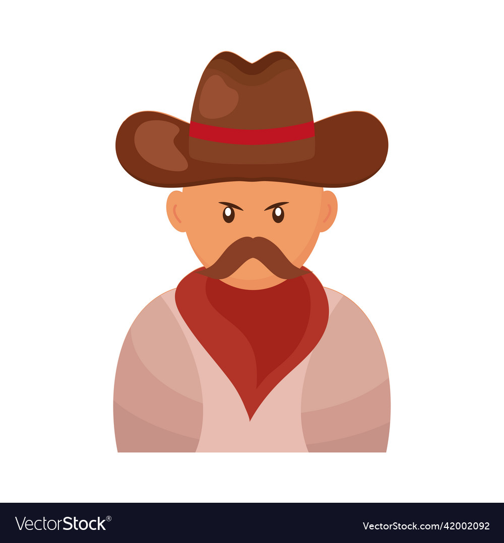 Cowboy With Mustache Royalty Free Vector Image