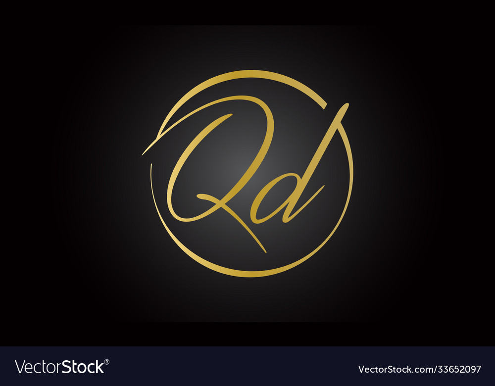 Initial Letter Qd Logo Design With Creative Vector Image