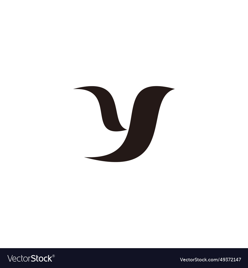 Letter Y Bird Simple Geometric Curves Logo Vector Image