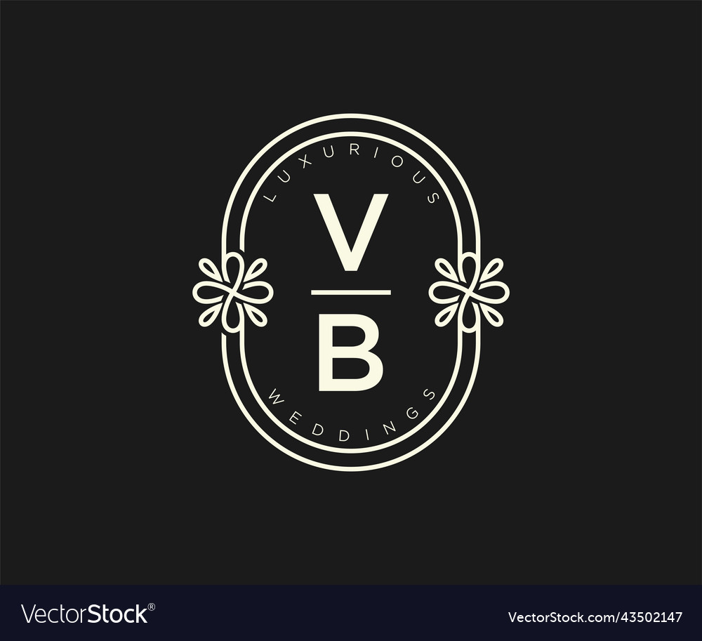 Vb Initials Letter Wedding Monogram Logos Vector Image