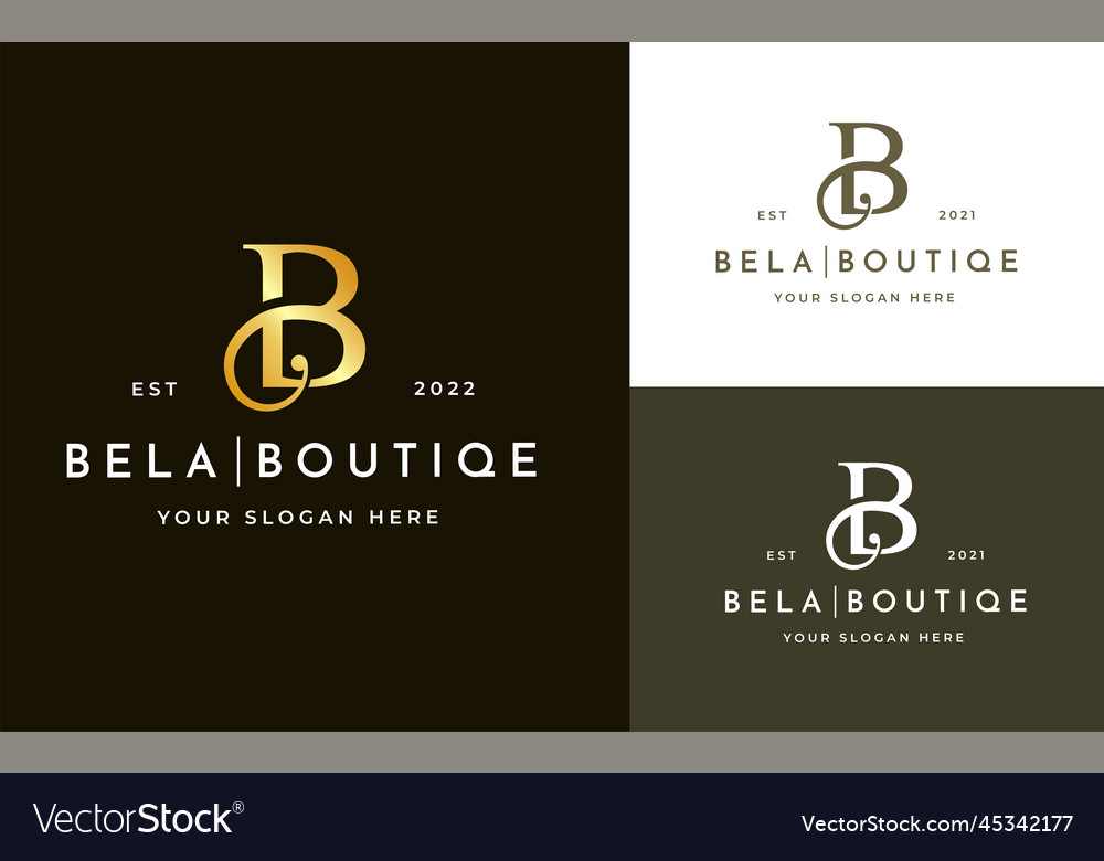 Letter B Luxury Boutique Logo Design Template Vector Image