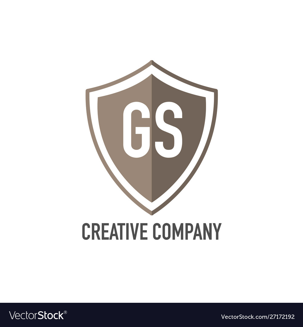 Initial Letter Gs Shield Design Loco Concept Vector Image