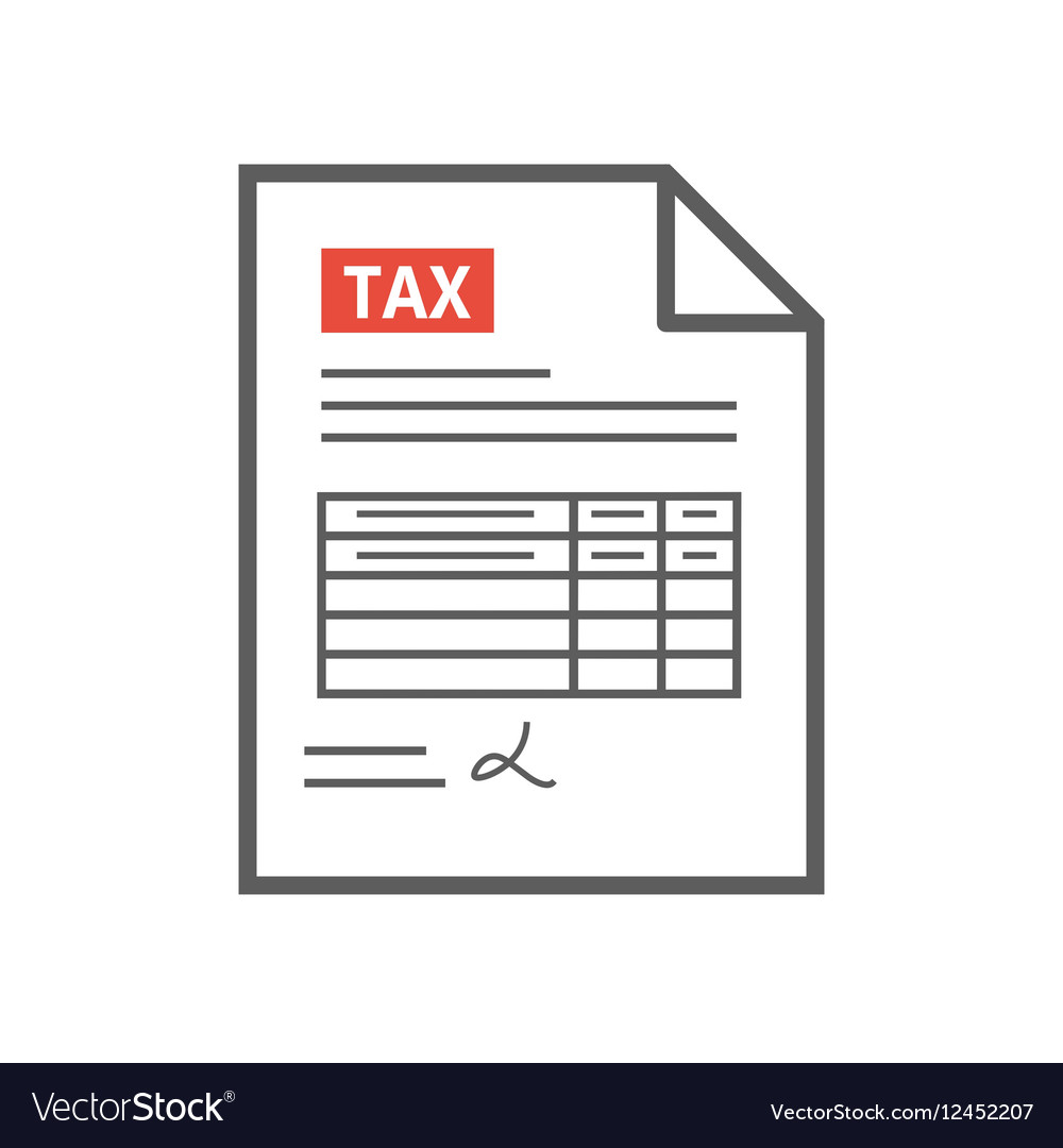 Tax Form Icon In The Flat Style Isolated From The Vector Image