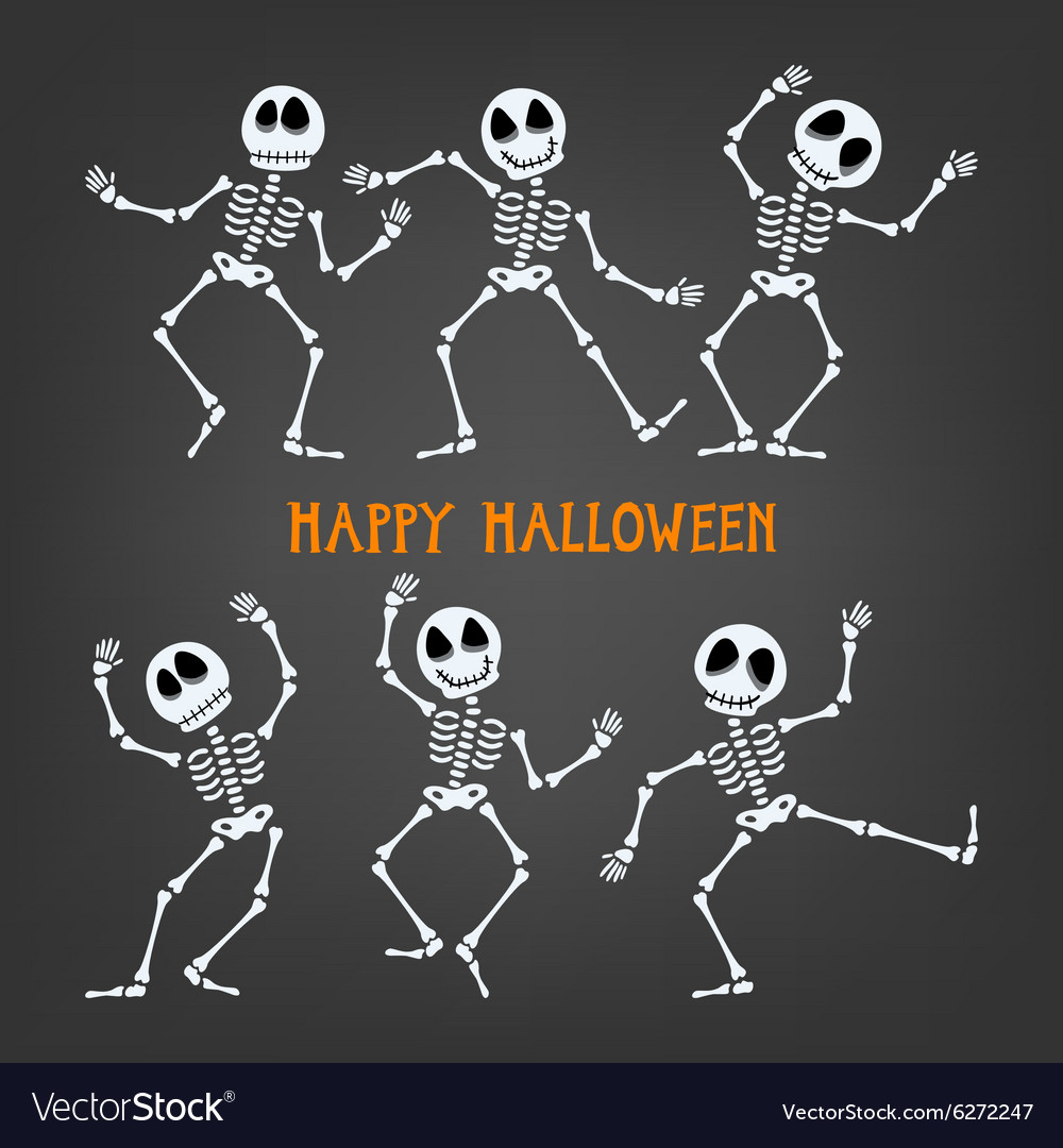 Halloween Skeleton Royalty Free Vector Image Vectorstock