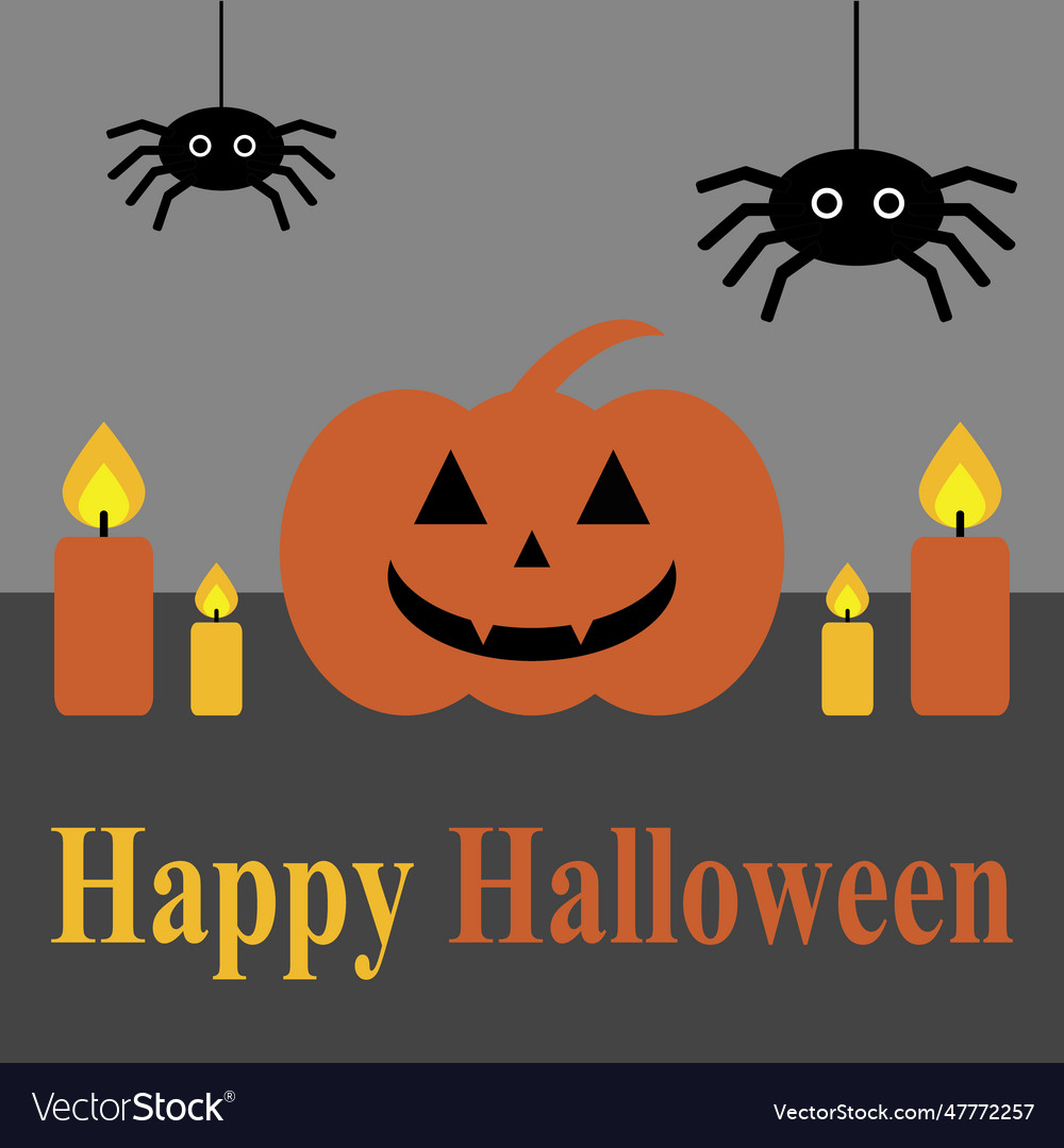 Happy Halloween Card With Pumpkin Royalty Free Vector Image