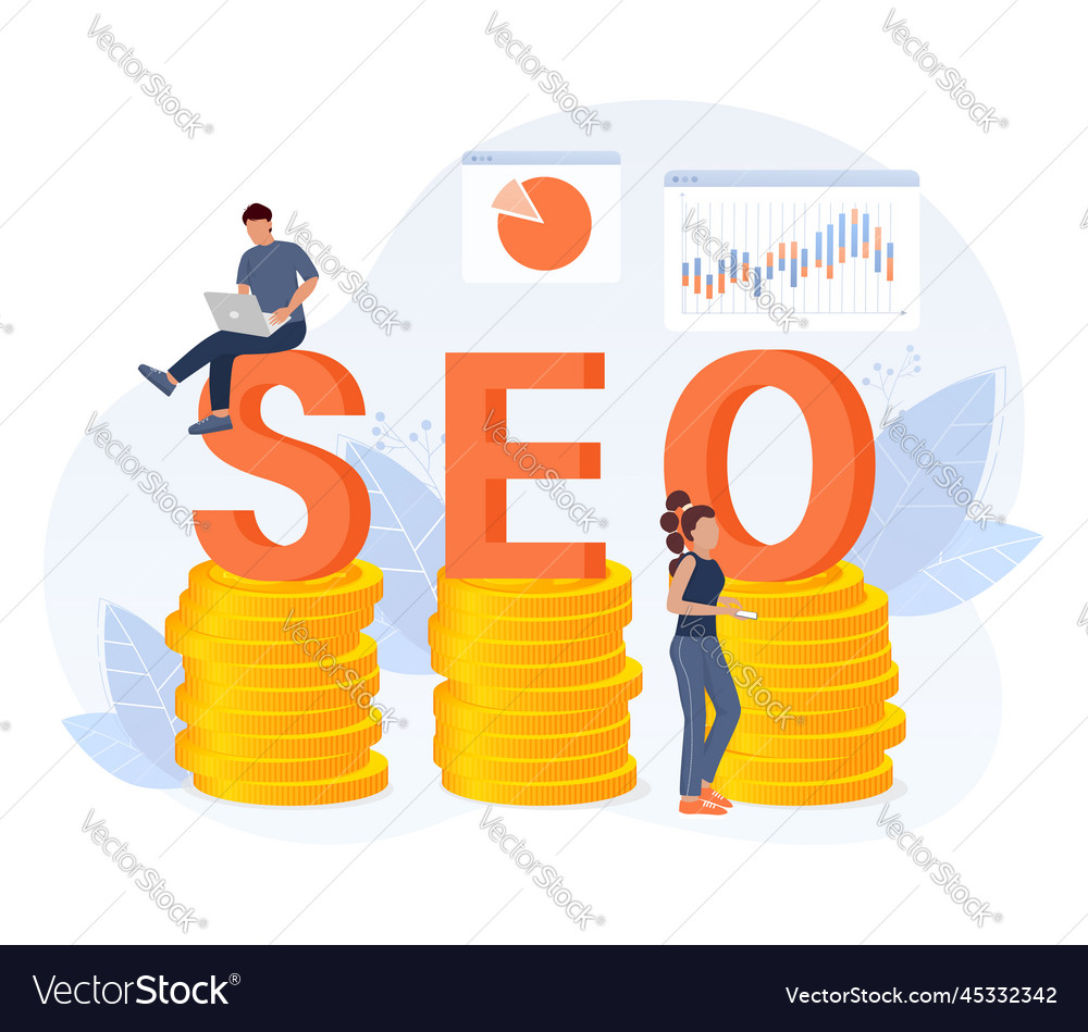 Seo Optimization Web Analytics And Marketing Vector Image