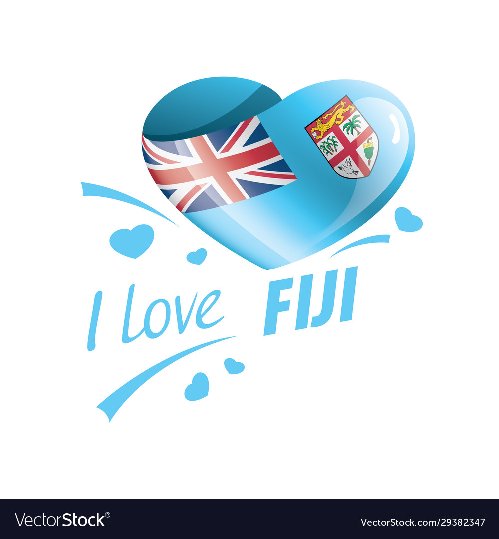 National Flag Fiji In Shape A Heart Royalty Free Vector