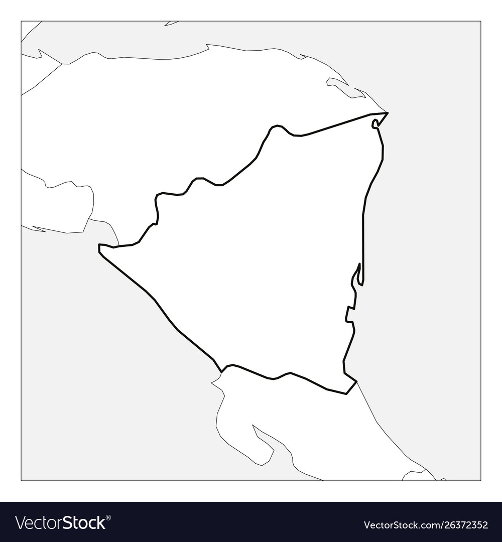 Map Nicaragua Black Thick Outline Highlighted Vector Image The Best