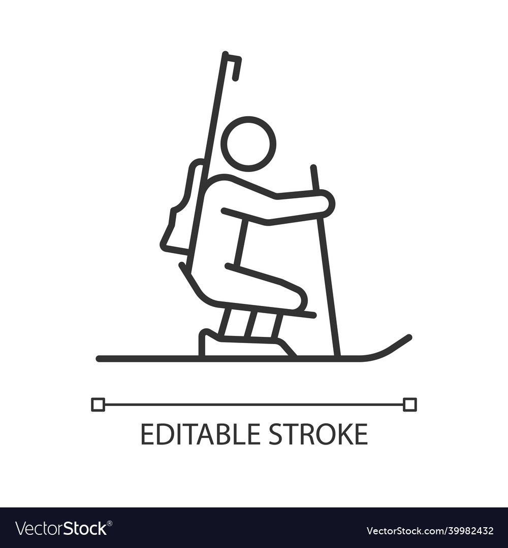 Biathlon Linear Icon Royalty Free Vector Image