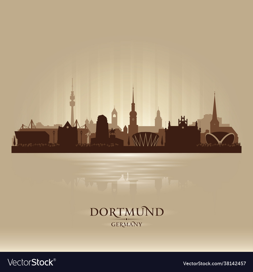 Dortmund Germany City Skyline Silhouette Vector Image