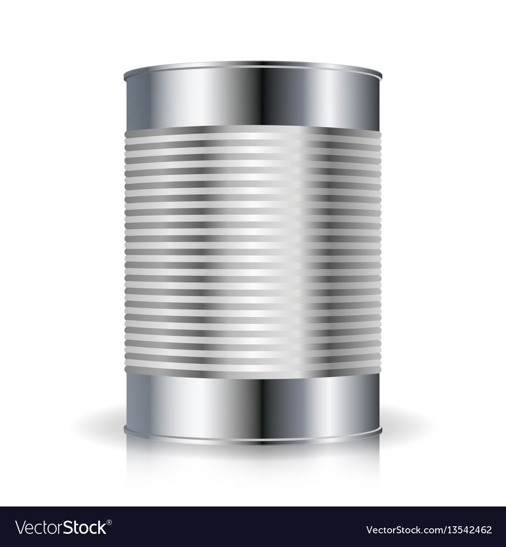 Metallic Cans Food Tincan Ribbed Metal Tin Vector Image