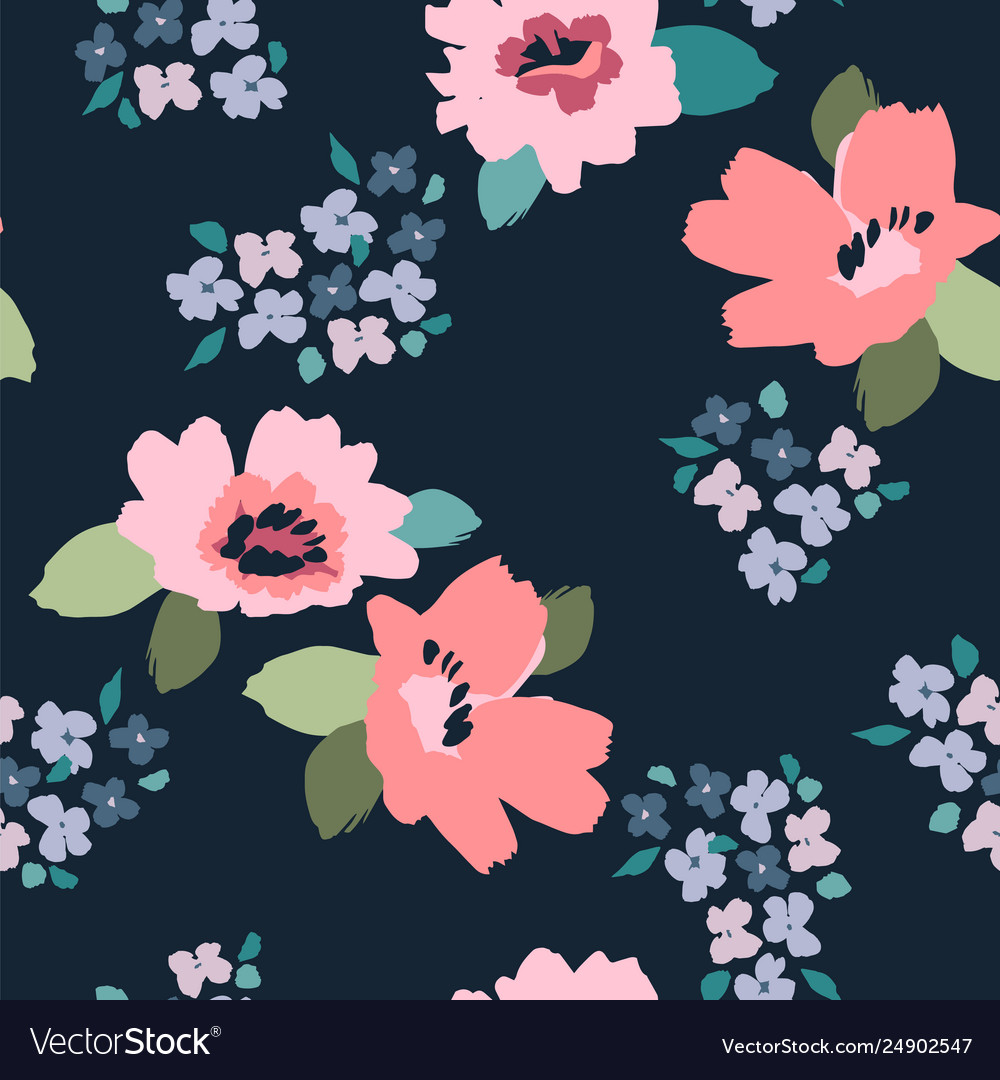 Floral Abstract Seamless Pattern Design Royalty Free Vector