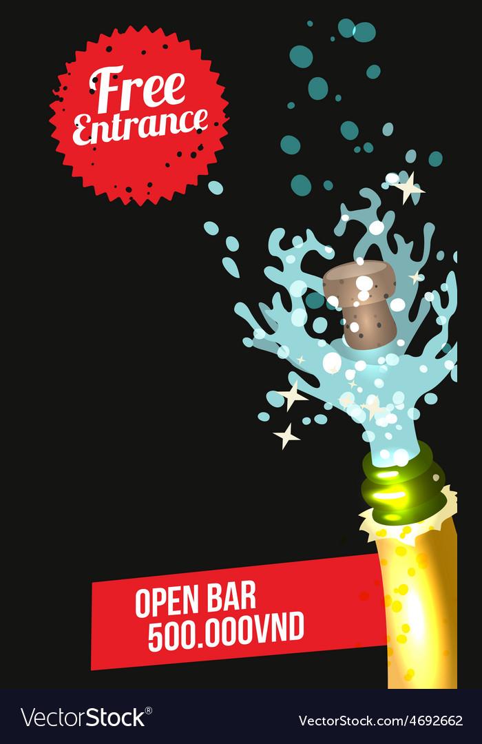 Close Up Of Champagne Explosion Royalty Free Vector Image