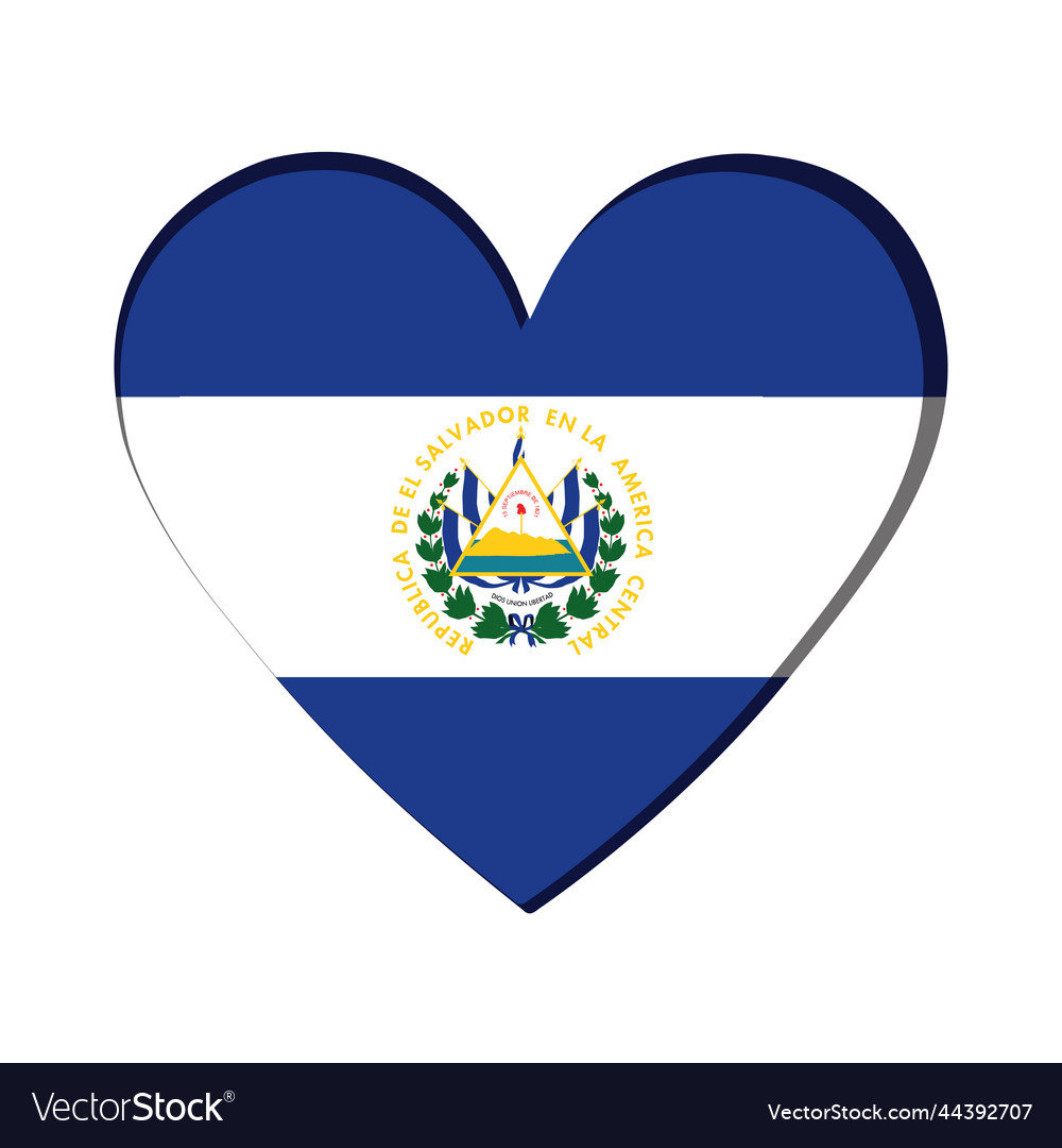 Isolated Heart Shape With The Flag Of Salvador Vector Image