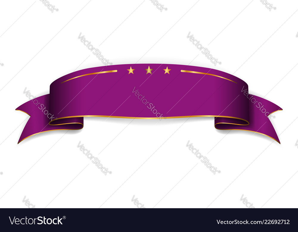 Purple Satin Empty Ribbon Blank Banner Design Vector Image