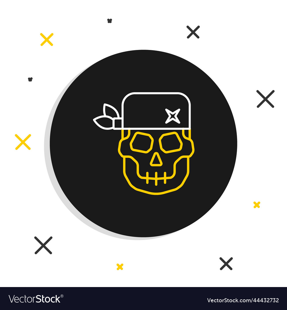 Line Skull Icon Isolated On White Background Vector Image