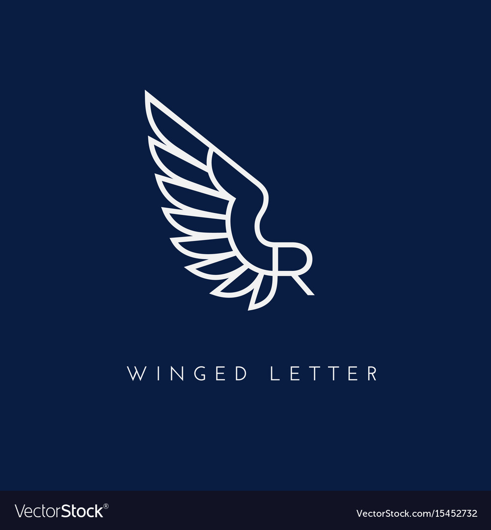 Winged Letter Royalty Free Vector Image Vectorstock