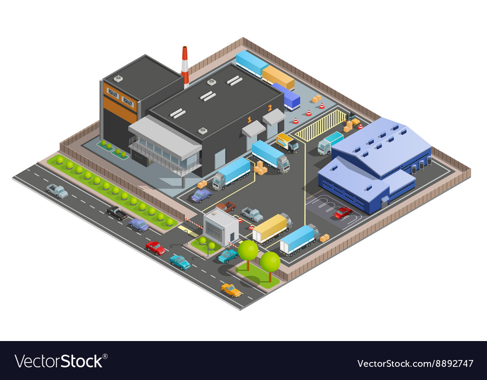 Isometric Composition OF Warehouse Royalty Free Vector Image