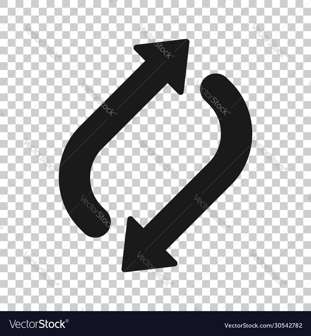 Arrow Rotation Icon In Flat Style Sync Action Vector Image