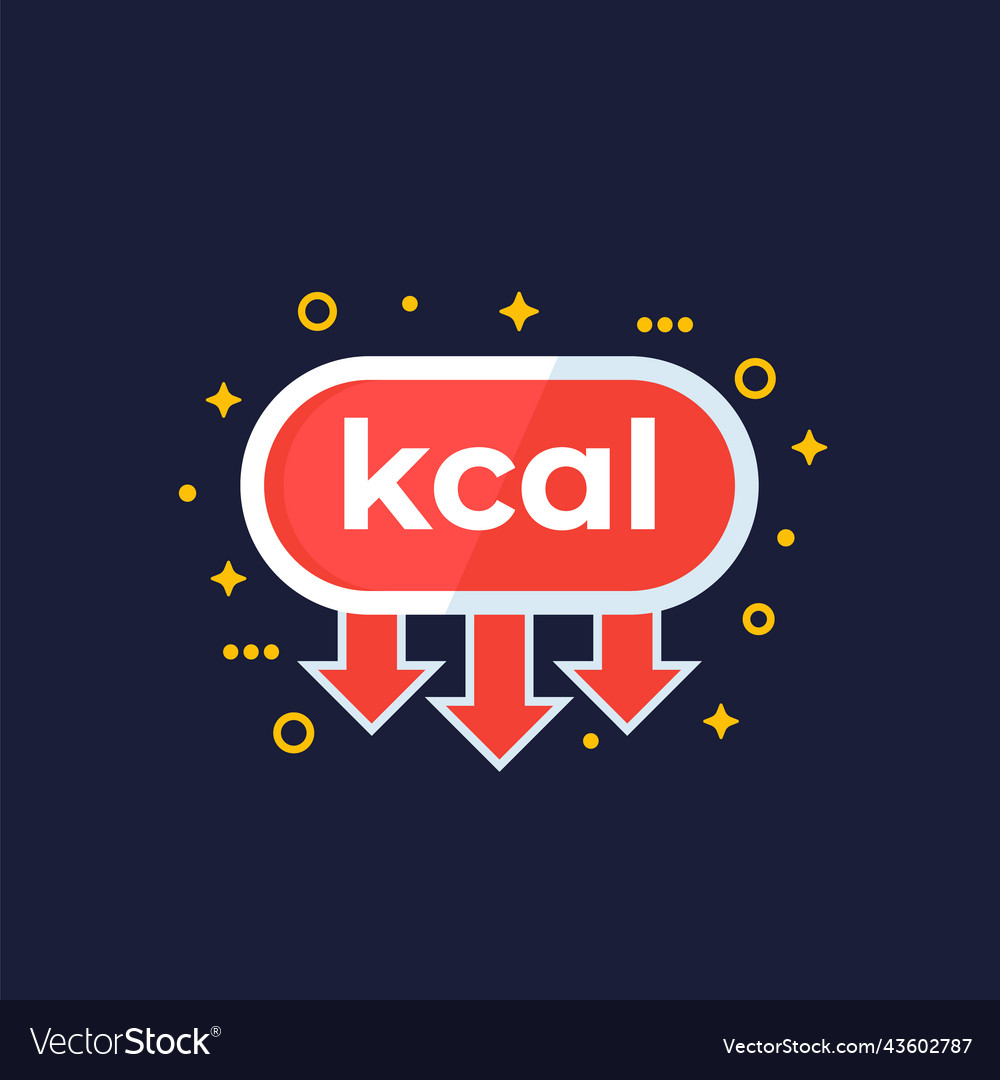 Kcal Kilocalorie Reducing Icon Royalty Free Vector Image