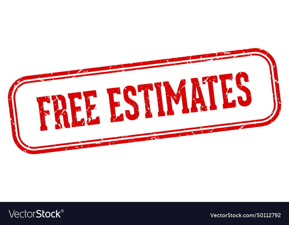 Free Estimates Stamp Rectangular Royalty Free Vector Image