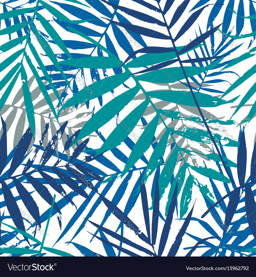 Tropical Palm Leaves Jungle Seamless Royalty Free Vector