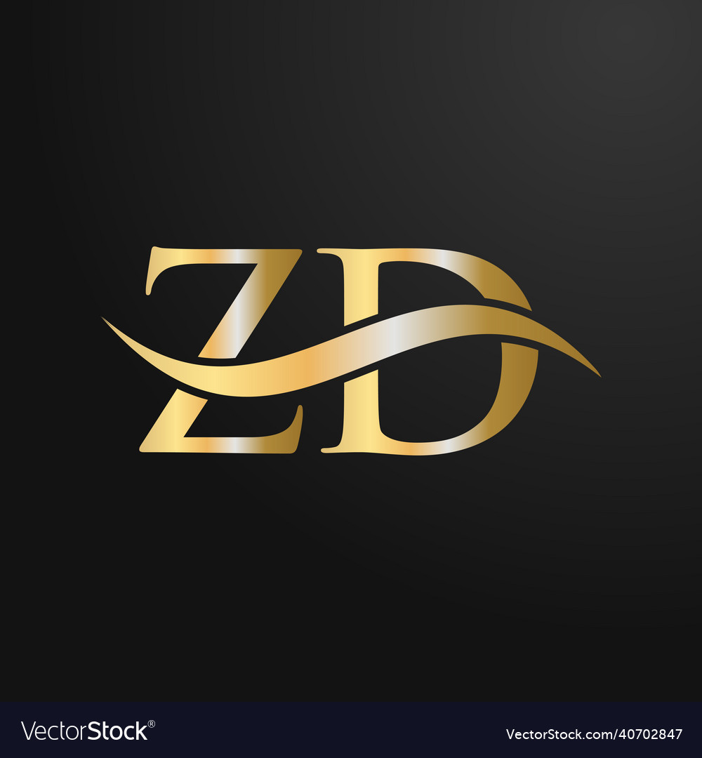 Letter Zd Logo Design Template Z D Royalty Free Vector Image