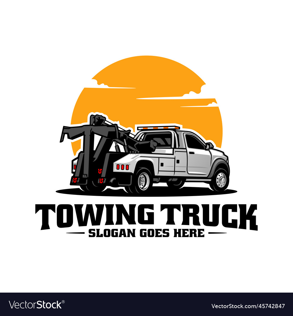 Towing Truck Logo Isolated Royalty Free Vector Image