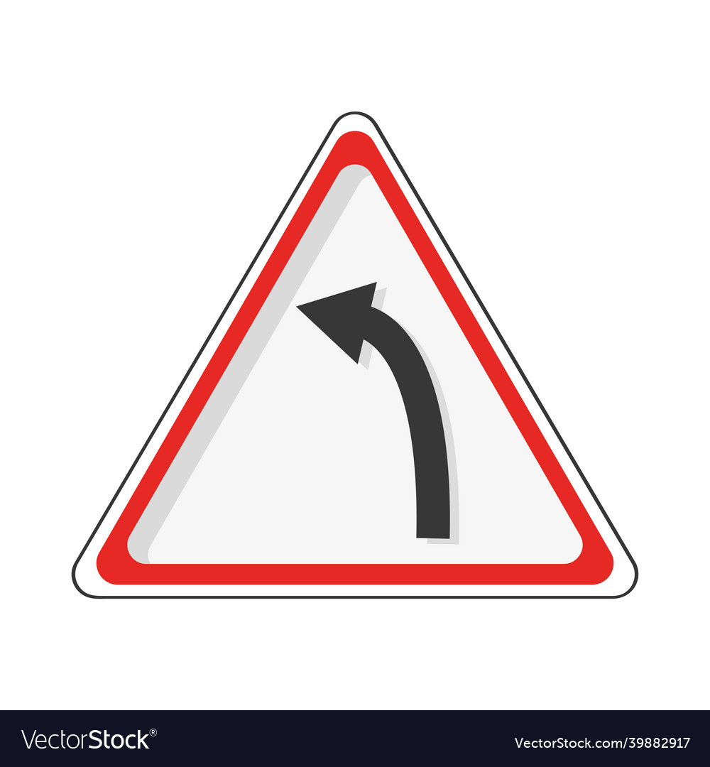 Dangerous Turn Left Signal Royalty Free Vector Image