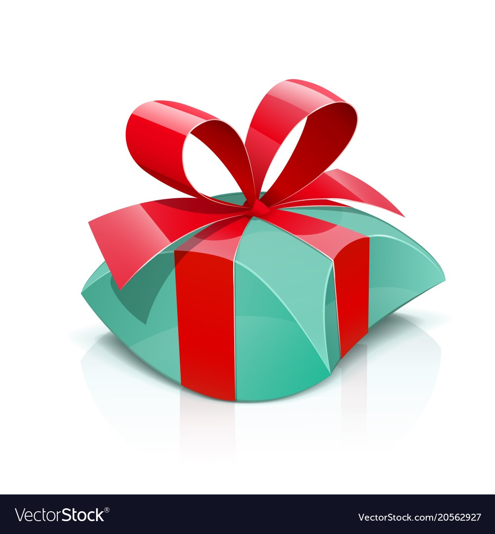 Gift Box With Red Bow Royalty Free Vector Image