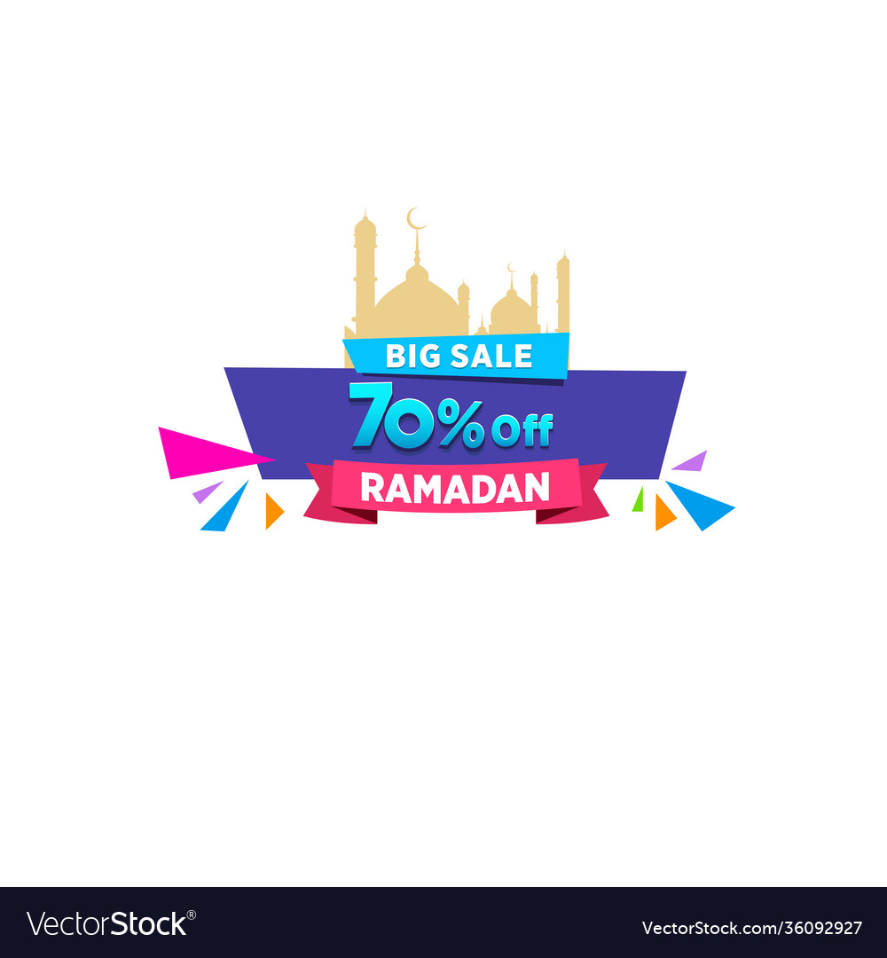 Ramadan Sale Offer Banner Design With Lantern Vector Image