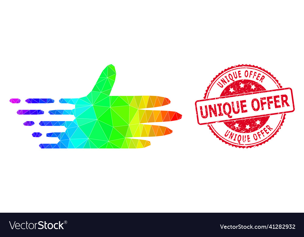 Round Textured Unique Offer Stamp Seal Royalty Free Vector