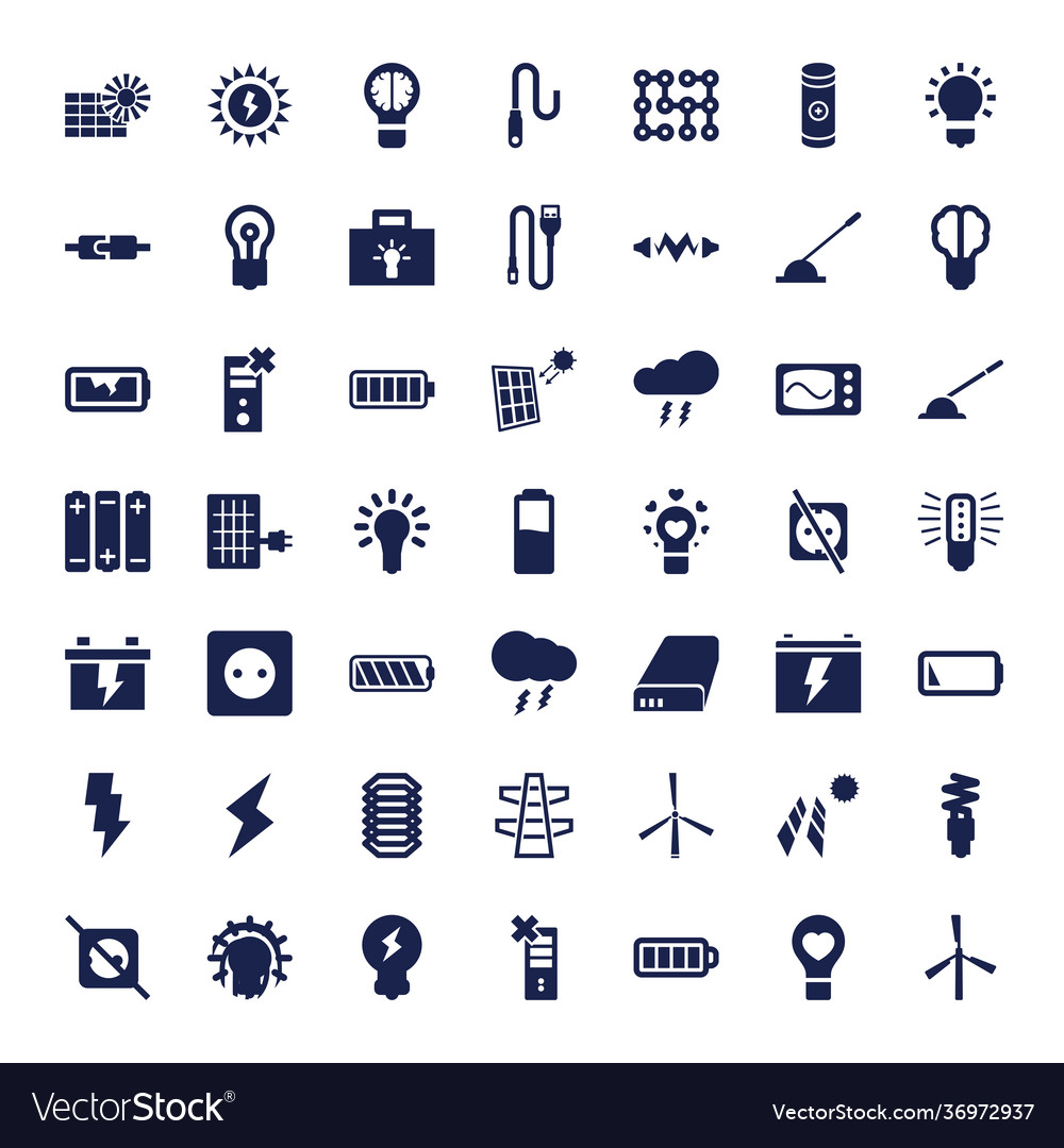 Electricity Icons Royalty Free Vector Image Vectorstock