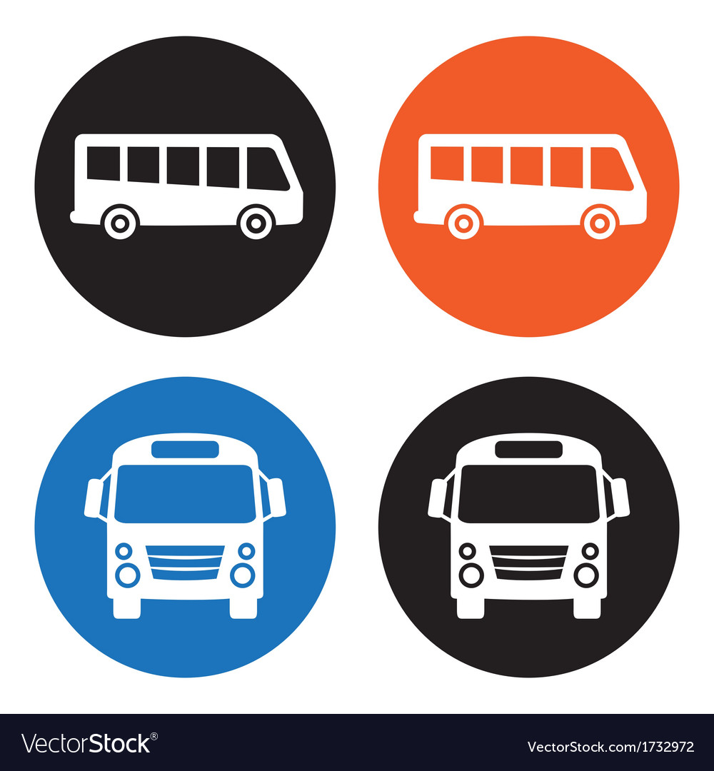 Bus Icons Royalty Free Vector Image Vectorstock