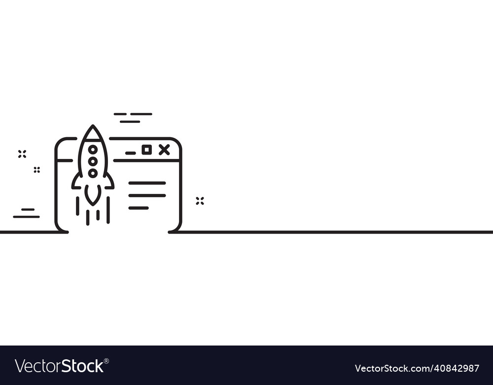 Start Business Line Icon Launch Crowdfunding Vector Image