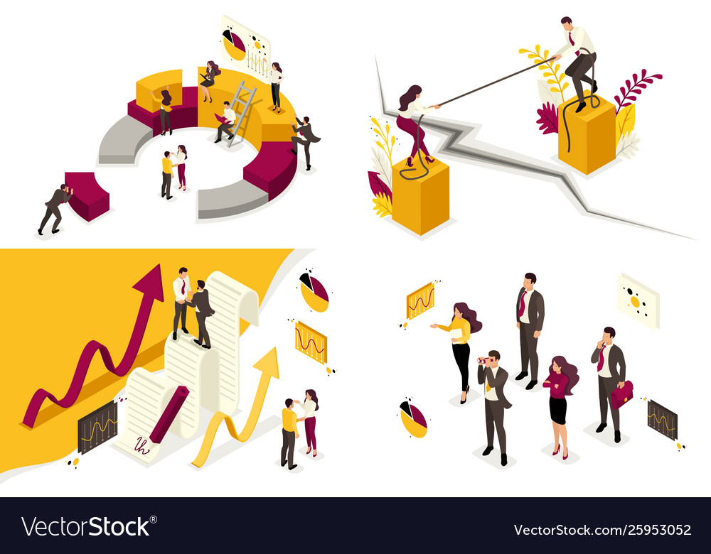 Isometric Concepts Business Processes Royalty Free Vector